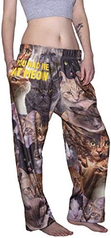 Kısa INSANİTY Kitty Kedi Salonu Pijama Pantolon-İpeksi Yumuşak, Nefes, Sıkı, Cepler ve İpli Kemer ile