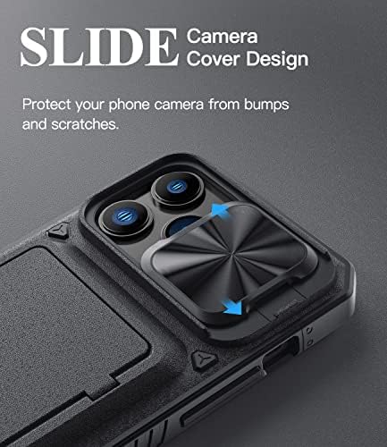 Kartlıklı iPhone 14 Pro Max için ATATOO Cüzdan Kılıfı, Sürgülü Kamera Kılıfı, iPhone 14 Pro Max 6.7 inç 2022 ile