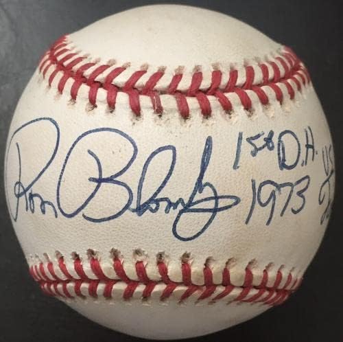 Ron Bloomberg 1. DH 1973 İmzalı Amerikan Beyzbol Ligi, PSA ORTAK İmzalı Beyzbol Topları