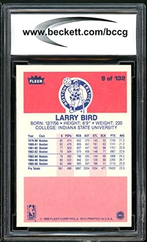 1986-87 Fleer 9 Larry Bird Kartı BGS BCCG 10 Nane+