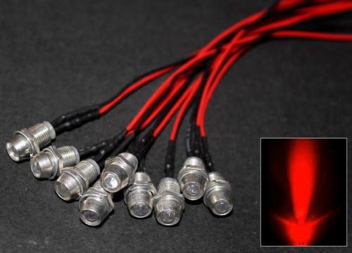 200 adet x 5mm Ön Kablolu LED tutucu ile Ön Kablolu tutucu LED kırmızı 12v 20cm