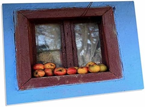 3dRose Romanya. Tipik Çiftlik Evi, Mavi Renk. Pencere ile. - Masa Pedi Yer Paspasları (dpd-313847-1)
