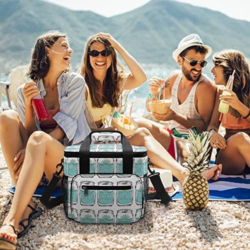 L LULUJAY Bira Şişesi Desen 22L Ekstra Büyük Baskı Soğutucu Çanta Katiyen Ayrılabilir Omuz Askısı için Kamp Plaj