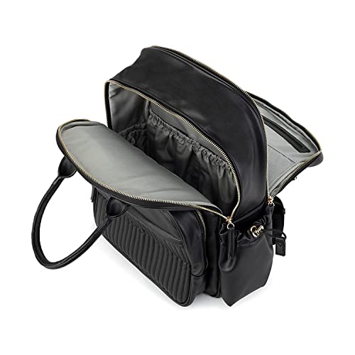 HüNnAp / Milyon Cepler Vegan Deri bebek bezi çantası Sırt Çantası-Kadınlar için Büyük seyahat sırt çantası / Siyah