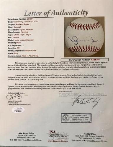 MARİANO RİVERA (Yankees) imzalı Rawlings Yankee Stadyumu Logosu Beyzbol - JSA İmzalı Beyzbol Topları