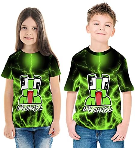 Erkek Kısa Kollu Crewneck Tshirt Oyun t Shirt 3D Baskılı Grafik Üstleri Gençler için Erkek Kız Tee 6-16 yıl