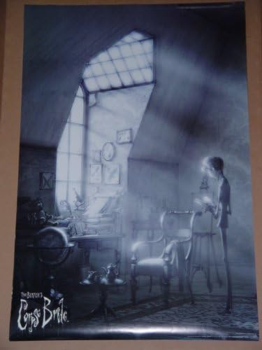 Corpse Bride Victor, 24 x 36 inç Poster Corpseposter 8'e dökülen ışıkla Büyük bir Pencerenin önünde Duruyor