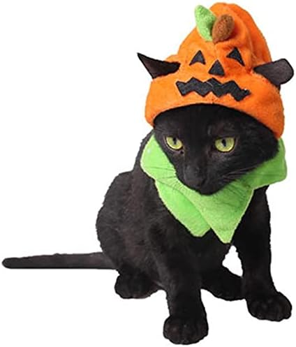 Kedi Köpek Cadılar Bayramı Kabak Şapka Kedi Köpek Şapka Pet Parti Festivali Cosplay Kostüm Kap Kitty Kedi Yaka Kostüm