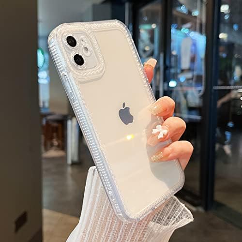 ZTOFERA için Tasarlanmış iPhone 12 6.1 inç, Parlak Şeffaf Kılıf Kadınlar için, Yumuşak TPU Silikon Tampon Koruyucu