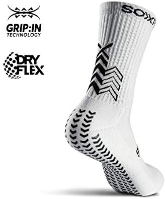SOXPro Klasik Kavrama Çorapları / Beyaz Renk / ORTA Boy (8,5 - 12) / Futbol, Rugby, Koşu, Basketbol ve diğer Sporlar