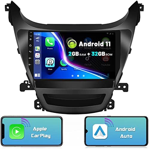 2G + 32G Hyundai Elantra 2014- için Radyo İle Kablosuz Apple CarPlay Android Otomatik Android 11 Araba Stereo