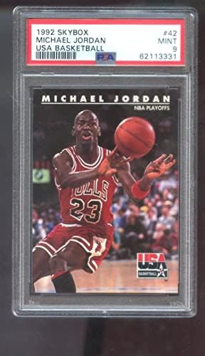1992-93 Skybox 42 Michael Jordan NBA Playoffları ABD PSA 9 Dereceli Basketbol Kartı NBA 92-93 1992-1993 Olimpiyatları