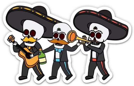 Mariachi Meksika Müzik Sevimli Komik-5 vinil yapışkan - Araba Laptop için I-Pad-Su Geçirmez Çıkartma