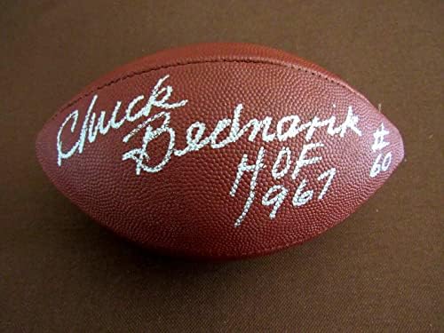 Chuck Bednarik 60 Hof 1967 Eagles İmzalı Otomatik Vintage Spalding Futbol Jsa - İmzalı Futbol Topları