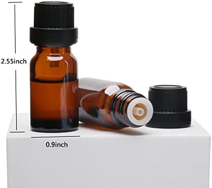 HORMERRY Cam Şişeler için Uçucu Yağlar, örnek, 14 Paket 10 mL Doldurulabilir Boş Amber şişeleme ile Orifis Redüktör