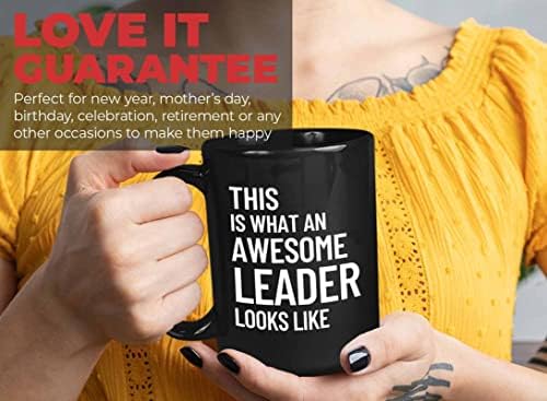 Kabarcık Hugs Liderlik Kahve Kupa 15oz Siyah-Awsm Lider-İş Girişimci Ana Takdir Hediyeler Patronlar Günü Kadın İlham
