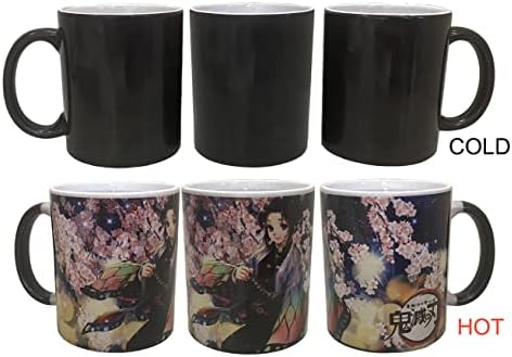 SİNGTAN ısı değiştiren Shinobu Kocho kahve kupa, seramik ısıya duyarlı renk değiştiren fincan, ebru seramik kahve