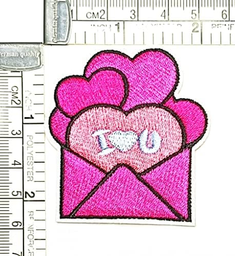 Kleenplus Pembe Kalpler Zarf Karikatür Moda Yama Etiket Zanaat Yamalar DIY Aplike İşlemeli Dikmek Demir on Patch