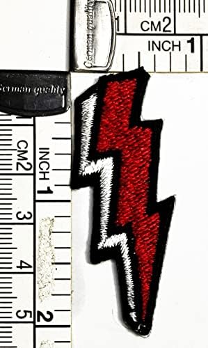 Kleenplus Mini Kırmızı Thunderbolt Yamalar Sticker Sanat Yıldırım Cıvata Hava Fırtına Karikatür Yama Işareti Sembol