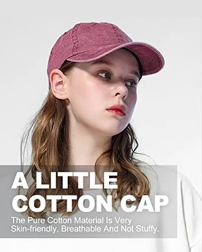 Zylıo Küçük Yıkanmış Denim beyzbol Şapkası, Küçük Pigment Boyalı Baba Şapkası, Küçük Boy Düşük Profilli Spor Şapkası
