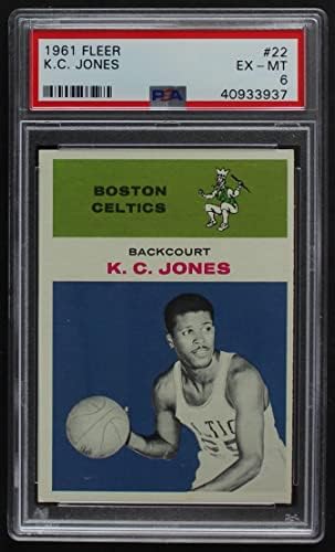 1961 Fleer 22 KC Jones Boston Celtics (Basketbol Kartı) PSA PSA 6.00 Celtics San Francisco