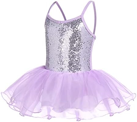 Flypıgs Kızlar Pullu Bale Tutu Elbise Sparkly Sapanlar Mayoları Balerin Kıyafet Dans Kostümleri Çocuklar için