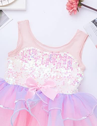 Fldy Çocuk kız Bale Tutu Elbise Giyim Mermaid Prenses Kostümleri Parlak Sequins Dans Elbise Kıyafetler