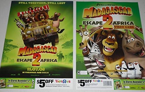 Madagaskar: Kaçış 2 Afrika 2008 D/S Gelişmiş Film Afişi 13. 5x20