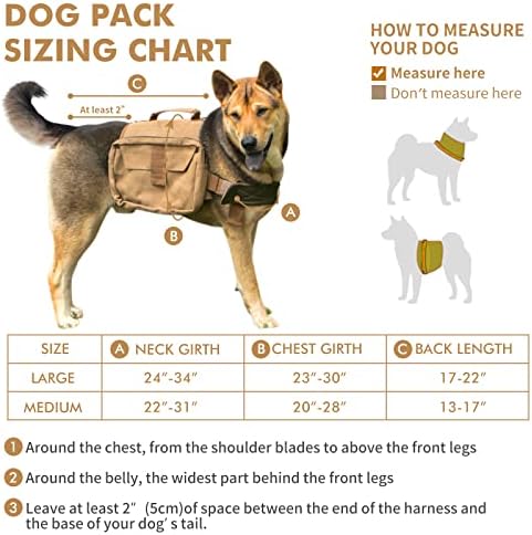 Köpek Yürüyüş Sırt Çantası, Sırt Çantası Koşum Köpek Tasma ile Seyahat Kamp Eyer Çantası Sırt Çantası Orta ve Büyük