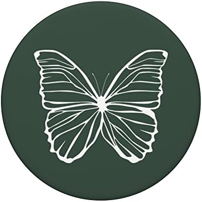 Beyaz Avcı Yeşil Kelebek PopSockets Değiştirilebilir PopGrip