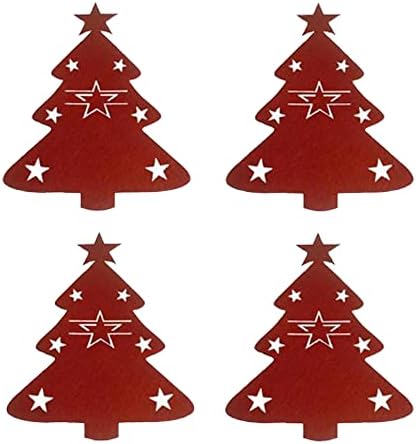 Keçe çatal bıçak kabı Cep, Tatil Parti Sofra Organizatörleri Noel Gümüş Tutucu, Christma Çatal Kaşık Cepler, Noel