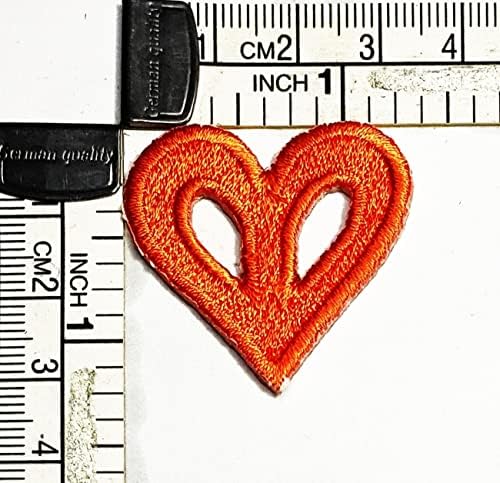Kleenplus 3 adet. Mini Turuncu Kalp Karikatür Yama Kalp Barış Aşk Yamalar Giysi için İşlemeli Yamalar Kot Ceketler