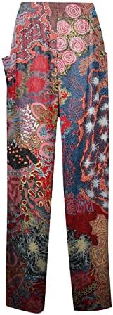 EKIYVO Kadınlar ıçin Geniş Bacak Pantolon Yüksek Wasited Boho Pantolon Artı Boyutu Hippi Baggy Flowy Palazzo cepli