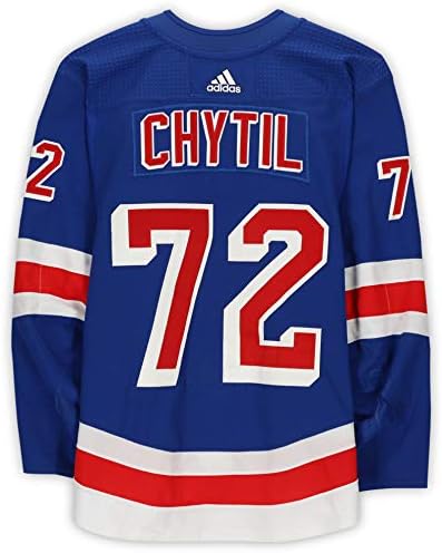 Filip Chytil New York Rangers Oyunu-14 Ocak 2021'de New York Adalılarına karşı 72 numaralı Mavi Forma Kullanıldı-Oyun