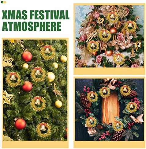 ABOOFAN 10 adet Küçük Noel Çelenk Cicili Bicili Noel Ön Kapı Çelenk İlmek Çan Tatil Çelenkler Noel Ağacı Süsleri